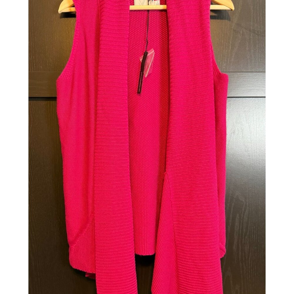 Michael Stars Wool Cashmere Shawl Collar Sleeveless Fuchsia Sweater Size 2 Soft